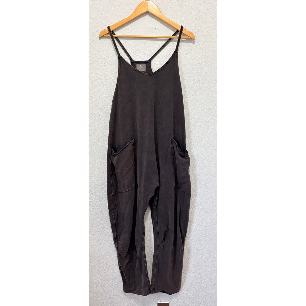 Free People Movement Hot Shot Jumpsuit Boho Oversized Washed Black - Picture 3 of 8